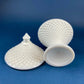 Milk Glass Bowl with Lid. Diamond Pattern, Cone Shaped Bowl with Cover. Trinket Compote for Dresser Top, Bathroom Accesories, Candy Dish.