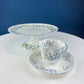 Vintage Shelley Footed Cake Stand. Hand Painted Porcelain Collectible Cake Serving Stand. Blue Bell Motif. Wedding Gift.