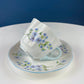 Vintage Shelley Footed Cake Stand. Hand Painted Porcelain Collectible Cake Serving Stand. Blue Bell Motif. Wedding Gift.