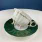 Vintage Schumann Arzberg Tea Cup Trio: Deep Green Bavarian Porcelain