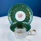 Vintage Schumann Arzberg Tea Cup Trio: Deep Green Bavarian Porcelain