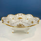 Antique Rosenthal Bowl: White & Gold Porcelain, Scalloped Rim