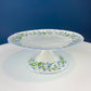 Vintage Shelley Footed Cake Stand. Hand Painted Porcelain Collectible Cake Serving Stand. Blue Bell Motif. Wedding Gift.