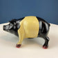 Vintage Cast Iron Piggy Bank. Black/White Metal Pig for Collecting Coins. Collectible Animal Shape Bank. Gift for Kids, Grandkids, Students