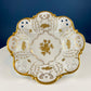 Antique Rosenthal Bowl: White & Gold Porcelain, Scalloped Rim