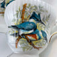 Vintage Cup and Saucer with Blue Birds. Queens's Fine Bone China. Birds of America. Pair of Kingfishers. Gift for Dad, Fisherman, Bird Lover