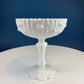 Fenton Handpainted Milk Glass Compote. White, Footed, Hobnail Bowl with Ruffled  Rim and Pastel Flowers. Wedding Gift. Modern Farmhouse.