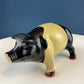 Vintage Cast Iron Piggy Bank. Black/White Metal Pig for Collecting Coins. Collectible Animal Shape Bank. Gift for Kids, Grandkids, Students