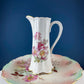 Vintage Fine Bone China Pitcher: Bohemian Chic Floral Vase