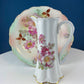Tall, 11-Inch Antique Hand Painted Hot Chocolate Pot. Stunning Peach Color Roses. Collectible Fine Bone China. Bohemian Chic.