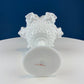 Fenton Handpainted Milk Glass Compote. White, Footed, Hobnail Bowl with Ruffled  Rim and Pastel Flowers. Wedding Gift. Modern Farmhouse.