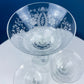 Vintage New Martinsville Tall Sherbet Champagne Glasses. Set of 7 Prelude Etched Stemware. Highly Collectible Barware. Wedding Registry.
