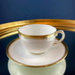Contemporary Noritake White Cup and Saucer with Gold Rim. Classic Wedding Band China. Queen's Gold. Dining Room Decor. Minimal Design.
