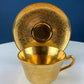 Gold on Gold Cup and Saucer by Wheeling, Germany, Paired with Stunning Gilded Hutschenreuther Serving Plate. Tea Set. Luxury Living.