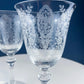 Tiffin-Franciscan Wine Goblets. Etched June Night Pattern. Collectible Stemware. Set of 6. Modern Farmhouse. French Country. House Beautiful