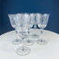Vintage Etched Poppies Wine/Water Crystal Goblets. Mayfield by Tiffin Franciscan. Set of 7 Stunning Art Nouveau/Art Deco Stemware.