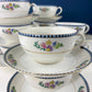 Noritake Dinner Set. Sheridan U.S. Design. 4 Dinner Plates, Large Oval Serving Bowl, 8 Cups & Saucers. Classic Minimal Look.