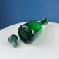 Dark Green Glass Decanter with Matching Stopper. Hand Blown Glass Carafe. Office Decor. Social Club Decor. Men Cave Accessory. Gift for Dad.