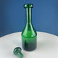 Dark Green Glass Decanter with Matching Stopper. Hand Blown Glass Carafe. Office Decor. Social Club Decor. Men Cave Accessory. Gift for Dad.