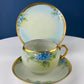 Antique Nippon Cup & Saucer Trio with Forget-Me-Not Motif. Hand Painted Porcelain. Collectible Porcelain.  Luxury Living.