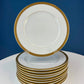 White & Gold Dish Set. Wedding Band China. Sango Spun Gold. Dinner, Salad or Dessert, Soup Plates, Sugar Bowl, Serving Dishes.