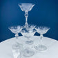 Vintage Tiffin Franciscan Champagne Stemware. Cherokee Rose Motif. Set of 8 Stunning Etched Champagne Glasses. Fine Dining. Fancy Barware.