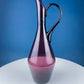 Modern Sky Blue Hand Blown Curvilinear Glass Vase. Beautiful Smooth Opaque Lt. Blue Glass Modern Home Decor. Interior Design Ideas.
