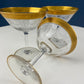 Set of 5 Whiskey or Scotch Stemless Glassware. Bold Gold Rim with Engraved Motif. Elegant Gift for Dad or Him. Office Bar.