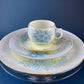 Antique Nippon Cup & Saucer Trio with Forget-Me-Not Motif. Hand Painted Porcelain. Collectible Porcelain.  Luxury Living.