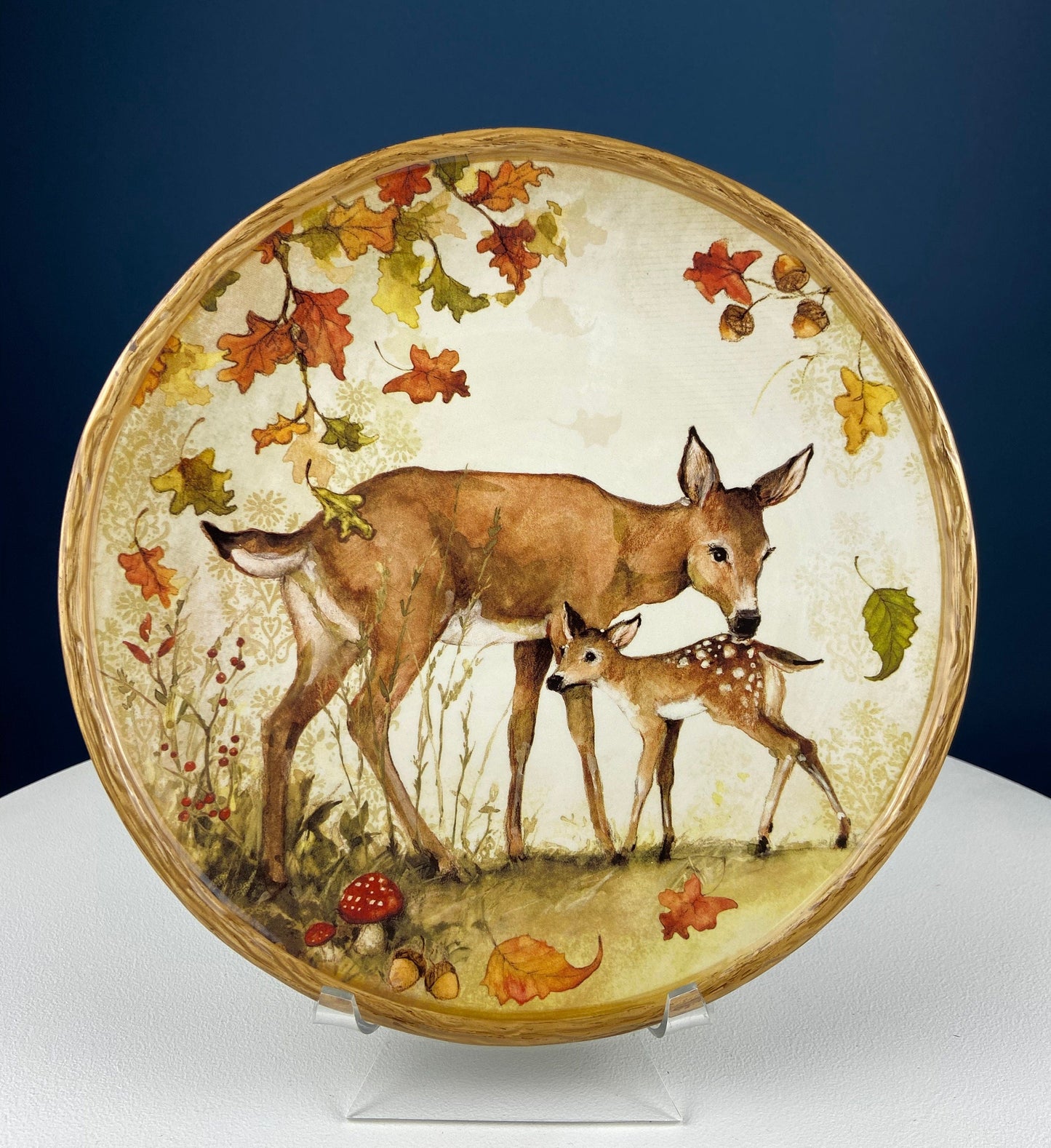 Cute Foxes Dinner Plate. Fox Mom with Her Pup. Whimsical Fall Themed Plate. Kid at Heart or Grandparents' Gift for Grandkids. Gift for Mom.