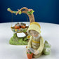 Porcelain Figurine by Marks & Rosenfeld of Little Girl Planting Flowers. Paired with Porcelain Birds in Nest. Gift for Mom, Grandma, Partner