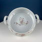 Antique Porcelain Tureen with Delicate Pink Roses. Bow Like Handles. Soup Serving Dish. Holiday Family Dining. Fine Table Setting.