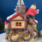 Vintage Illuminated Elf Tree House, Silvestri Christmas Village Accessory