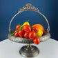Victorian Silver Plated Fruit Pedestal with Handle. Bridal Basket. Stunning Butterflies & Flowers Relief. Table Holiday Centerpiece.