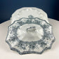 Antique Wedgwood Porcelain Tureen. Oval Soup Serving Dish with Black/White Motifs and Reliefs. Scalloped Edges. Family Dining. Holiday.