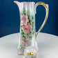 Tall, 11-Inch Antique Hand Painted Hot Chocolate Pot. Stunning Peach Color Roses. Collectible Fine Bone China. Bohemian Chic.