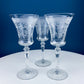 Vintage Etched Poppies Wine/Water Crystal Goblets. Mayfield by Tiffin Franciscan. Set of 7 Stunning Art Nouveau/Art Deco Stemware.