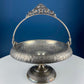 Victorian Silver Plated Fruit Pedestal with Handle. Bridal Basket. Stunning Butterflies & Flowers Relief. Table Holiday Centerpiece.
