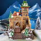 Illuminated Old Golden Globe Theater. Set of 4. Porcelain Christmas Village House by Dept. 56. Dickens' Village Hist. Landmarks Series.