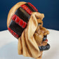 Vintage Chalkware Head of syarian in Blue Hat. Life Like Caricature of Bearded Man. Ethnic Wall Hanging. Collectibl