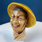 Vintage Chalkware Head of Smilling Asian Man in Red Hat. Life Like Caricature of Coolio. Ethnic Wall Hanging/Wall Art. Collectible Bus