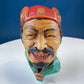 Vintage Chalkware Head of syarian in Blue Hat. Life Like Caricature of Bearded Man. Ethnic Wall Hanging. Collectibl