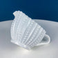 Milk Glass Sea-Urchins Creamer and Sugar. Nautical Themed White Serving Dishes/Accessories. Set of Two. Vacation, Tropical, 2nd Home.