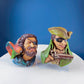 Vintage Chalkware Heads of Pirate with Parrot and Highwayman with Pistol. Life Like Caricatures of Pirate & Bandit. Wall Hangings/Wall Art.
