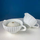 Milk Glass Sea-Urchins Creamer and Sugar. Nautical Themed White Serving Dishes/Accessories. Set of Two. Vacation, Tropical, 2nd Home.