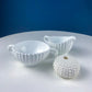 Milk Glass Sea-Urchins Creamer and Sugar. Nautical Themed White Serving Dishes/Accessories. Set of Two. Vacation, Tropical, 2nd Home.