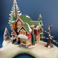 Porcelain Illuminated Red Victorian with Green Roof. Christmas Village Porcelain Building. Enchanted Holiday Decor. Home or Retail Display.