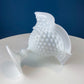 Milk Glass Footed Bowl Shaped like Hibiscus. White Glass Compote with Hobnail Pattern and Scalloped/Ruffled Rim. Serving Dish. Trinket Dish.