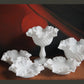 Milk Glass Footed Bowl Shaped like Hibiscus. White Glass Compote with Hobnail Pattern and Scalloped/Ruffled Rim. Serving Dish. Trinket Dish.