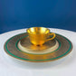 Gold on Gold Cup and Saucer by Wheeling, Germany, Paired with Stunning Gilded Hutschenreuther Serving Plate. Tea Set. Luxury Living.